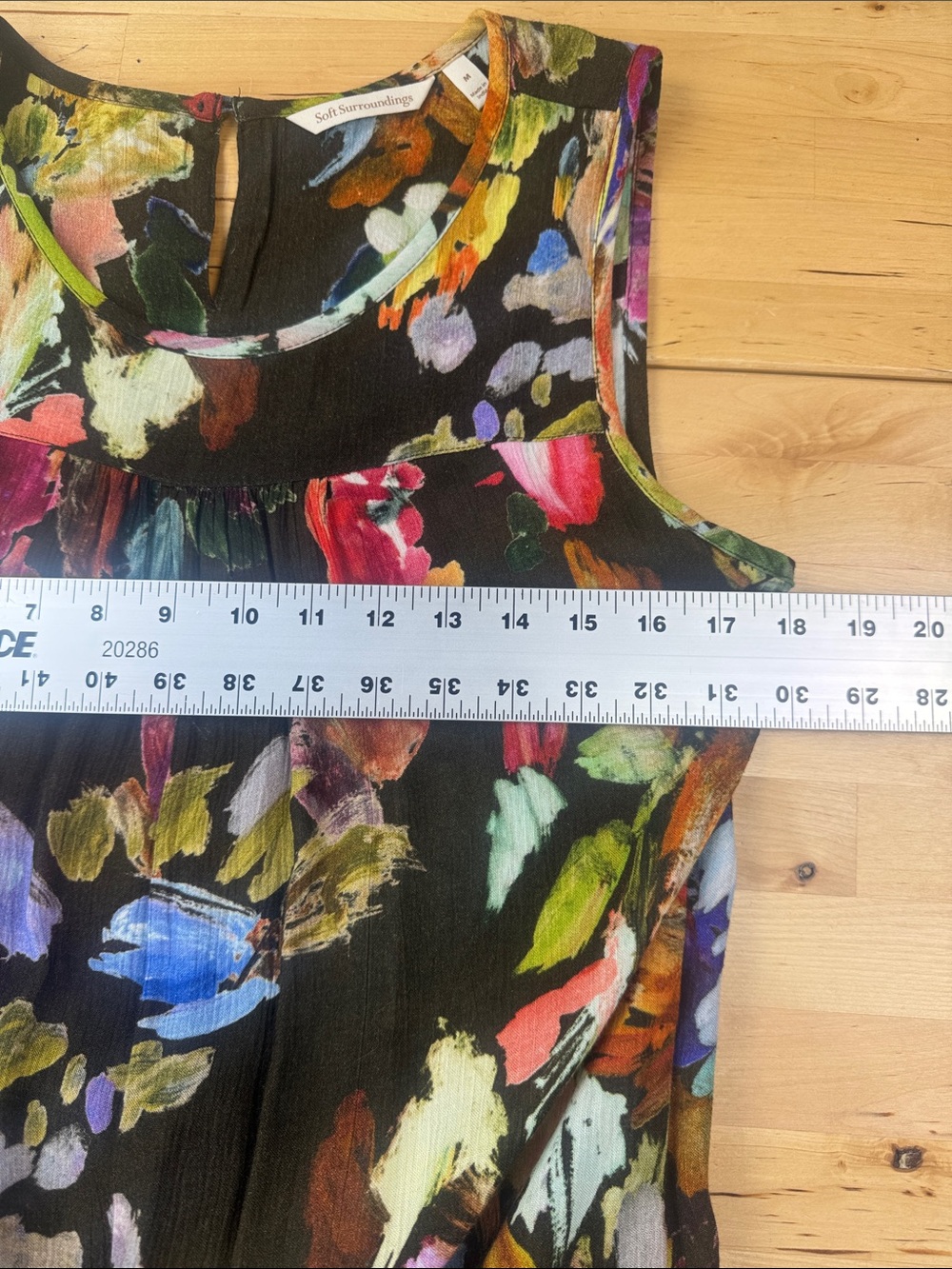 Soft Surroundings Rosalie Maxi Dress Brown Watercolor Floral Size M - Picture 6 of 11
